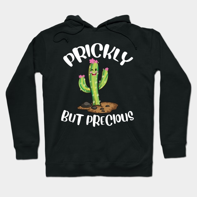 Prickly But Precious | Funny Cacti Gift | Cute Girls Cactus Hoodie by Proficient Tees